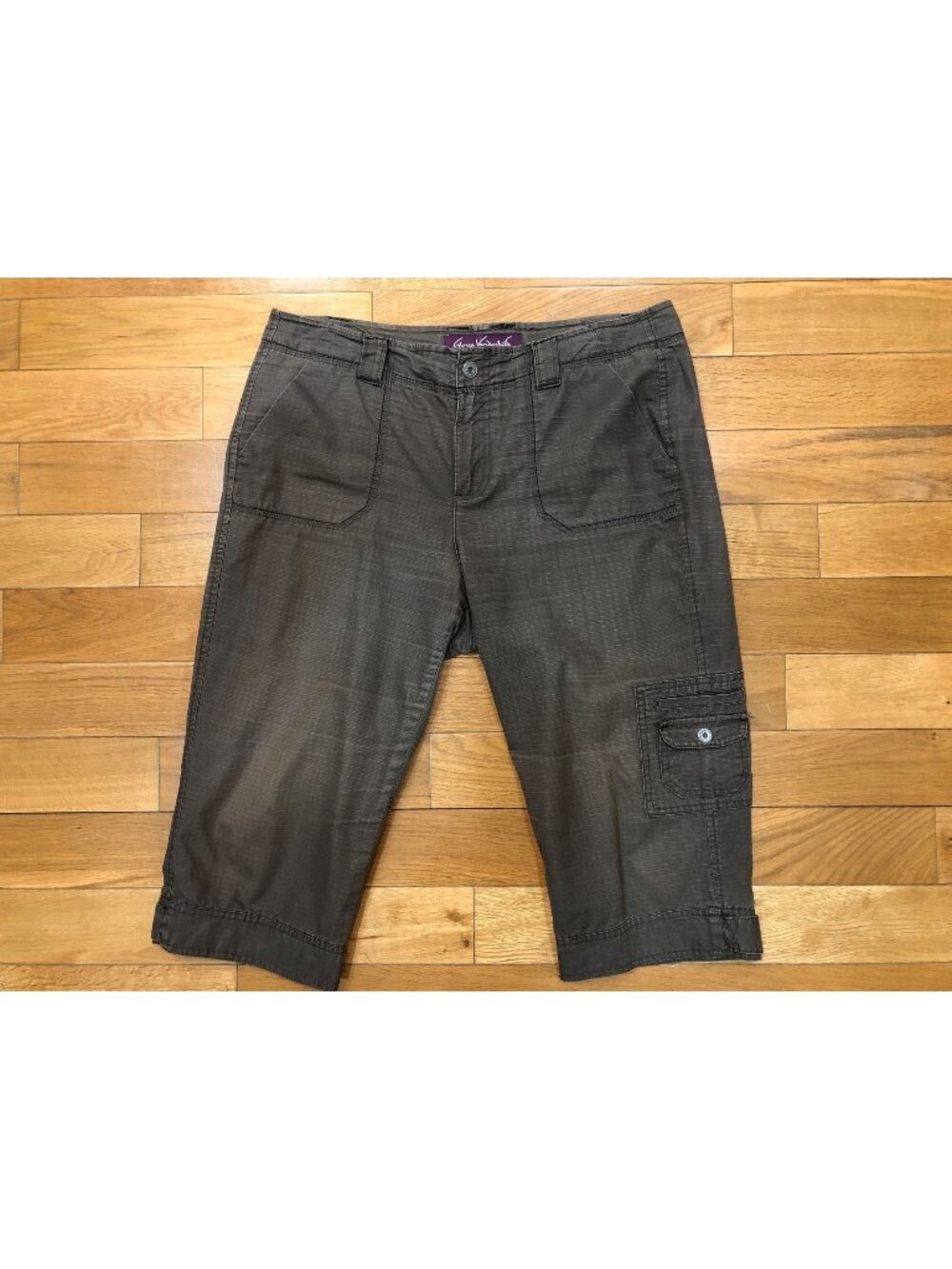 Gloria Vanderbilt 100% Cotton Brown Capris Classic American Sportswear Size 12